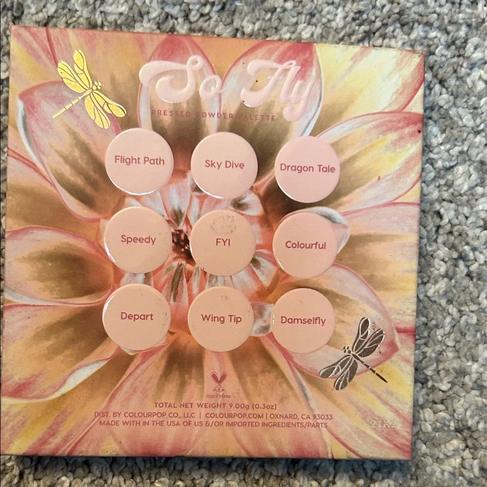 ColourPop So Fly Palette with Dragonfly Design